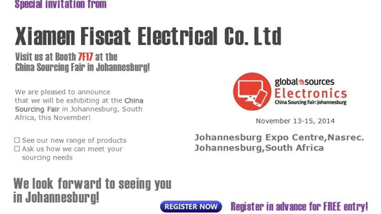 Fiscat do të ndjekë Global Source Electronics në Johannesburg Afrikën e Jugut 11-19 nëntor 2014